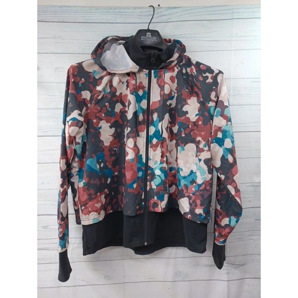 Xersion women's jacket hoodie light weight sz L Multicolor